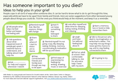 Has someone important to you died?